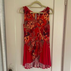 Free People red floral blouse tank